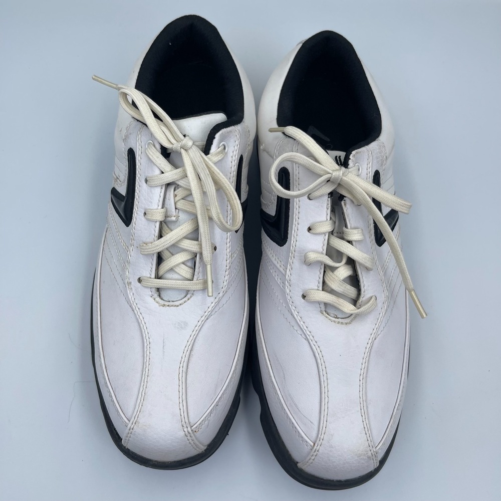 Callaway C-Tech Saddle Golf Shoes Men's Size 9 White & Black Spiked Cleats
